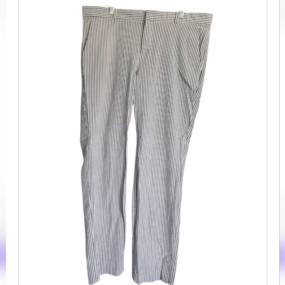 Banana Republic Black and White Striped Pants
